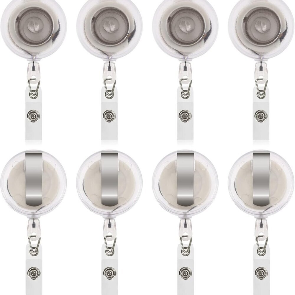 50 Pcs Retractable Badge Reel Clips Holder for Hanging ID Card Name Key Chain Cl